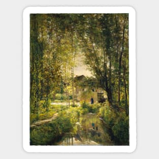 Landscape with a Sunlit Stream Sticker